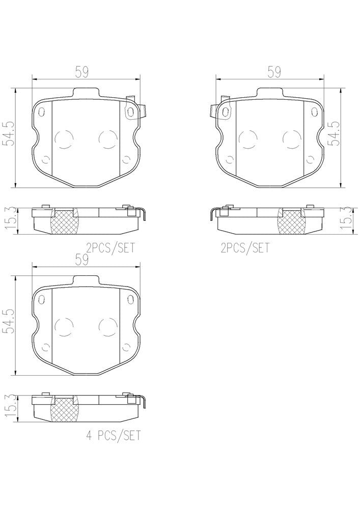 Brembo OE Brembo 09-13 Chevrolet Corvette Rear Premium NAO Ceramic OE Equivalent Pad P10066N