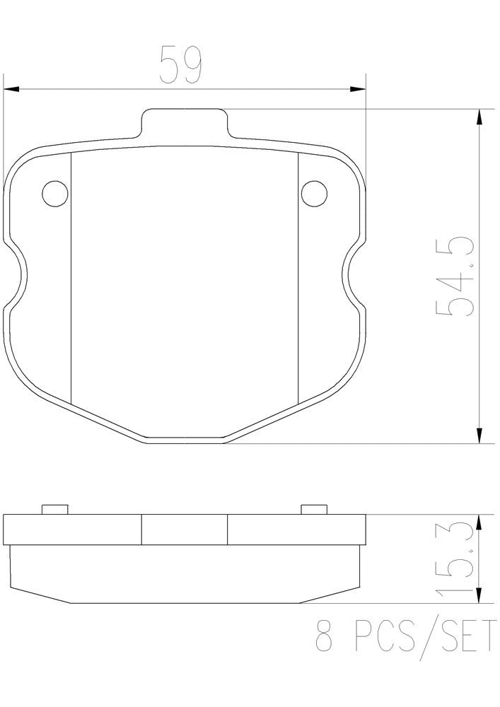 Brembo OE Brembo 06-08 Chevrolet Corvette Rear Premium NAO Ceramic OE Equivalent Pad P10067N