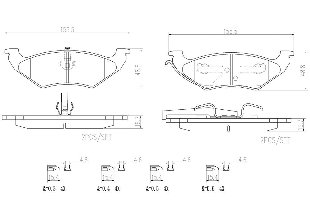 Brembo OE Brembo 97-00 Chrysler Town & Country Premium NAO Ceramic OE Equivalent Pad - Rear P11027N