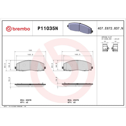 Brembo Disc Brake Pad Set P11035N