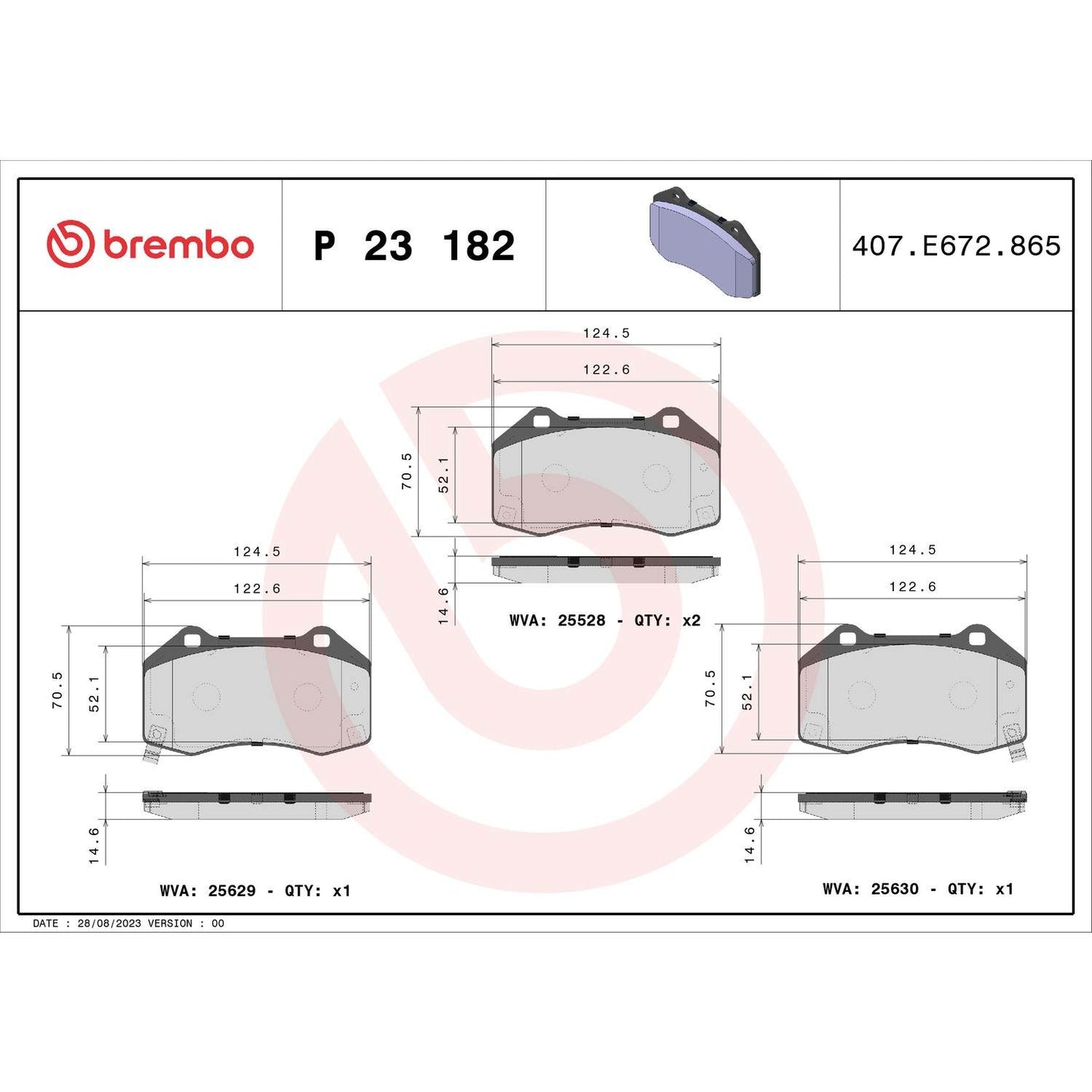 Brembo Disc Brake Pad Set P23182