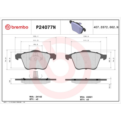 Brembo Disc Brake Pad Set P24077N