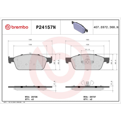 Brembo Disc Brake Pad Set P24157N