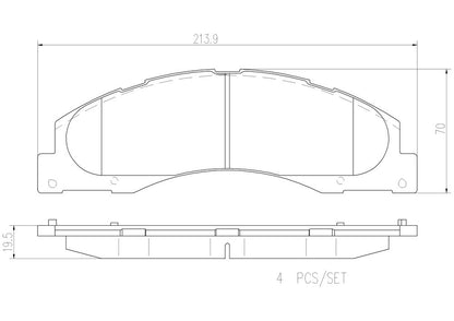 Brembo OE Brembo 08-14 Ford E-150/E-250/08-19 E-350 Super Duty Front Premium NAO Ceramic OE Equivalent Pad P24182N