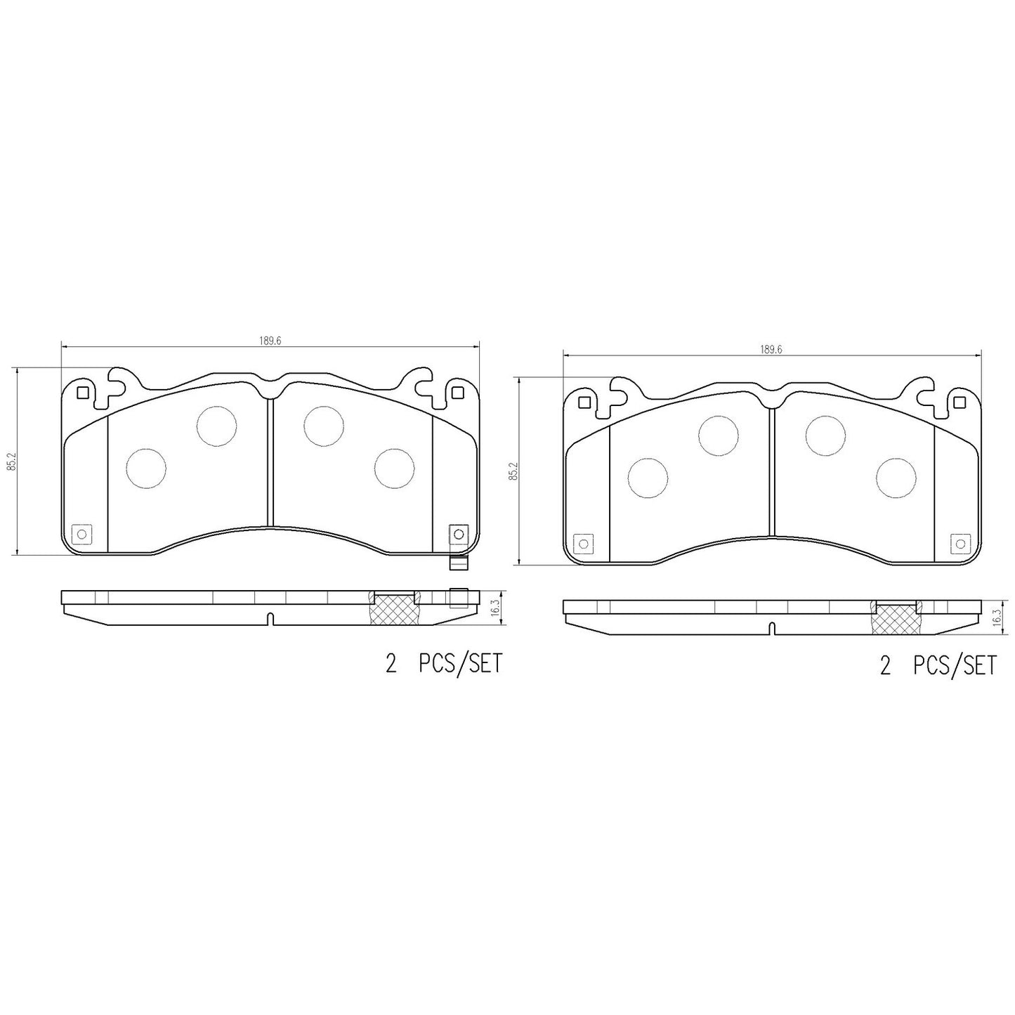 Brembo OE Brembo 15-22 Ford Mustang Front NAO Brake Pad P24229N