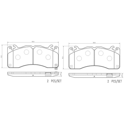 Brembo OE Brembo 15-22 Ford Mustang Front NAO Brake Pad P24229N