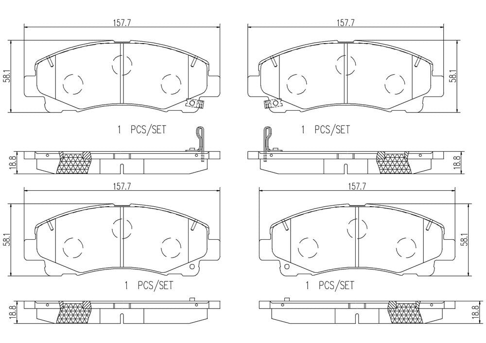 Brembo OE Brembo 15-20 Acura TLX/12-14 Honda Ridgeline Front Premium NAO Ceramic OE Equivalent Pad P28087N