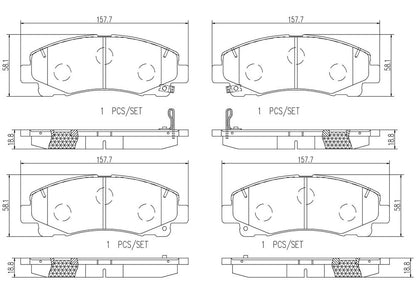 Brembo OE Brembo 15-20 Acura TLX/12-14 Honda Ridgeline Front Premium NAO Ceramic OE Equivalent Pad P28087N