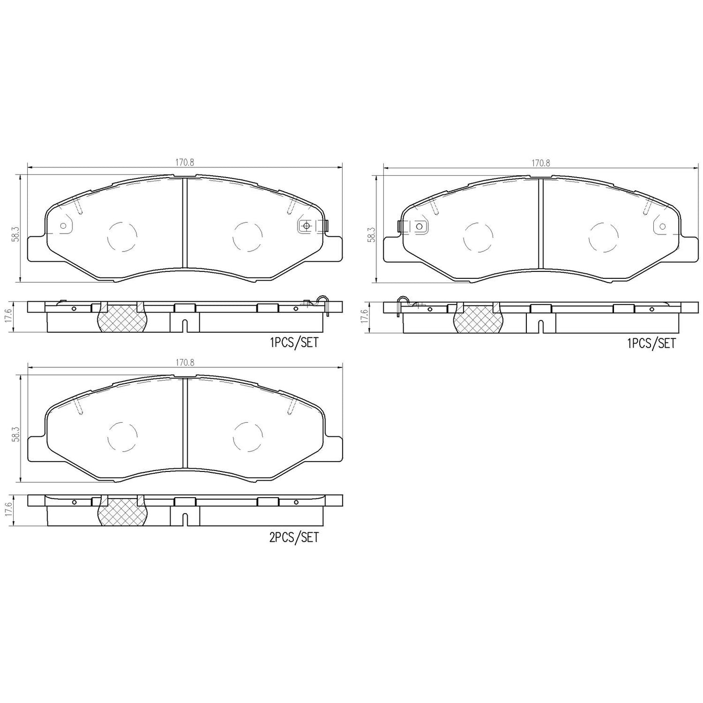 Brembo OE Brembo 18-20 Honda Odyssey Front Premium NAO Ceramic OE Equivalent Pad P28102N