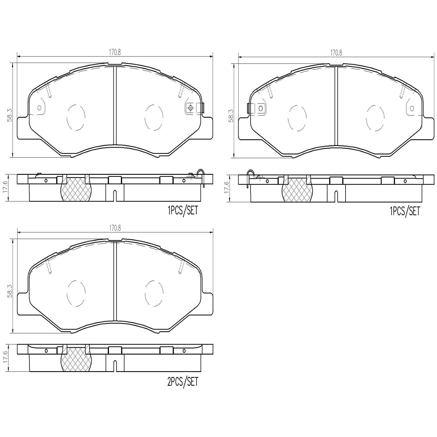 Brembo OE Brembo 18-20 Honda Odyssey Front Premium NAO Ceramic OE Equivalent Pad P28102N