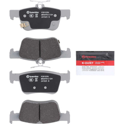 Brembo OE Brembo 18-20 Honda Accord Rear Premium NAO Ceramic OE Equivalent Pad P28103N