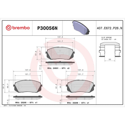 Brembo Disc Brake Pad Set P30056N