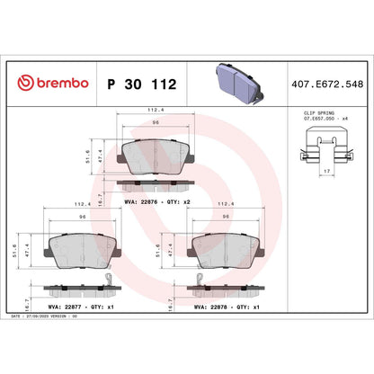 Brembo Disc Brake Pad Set P30112