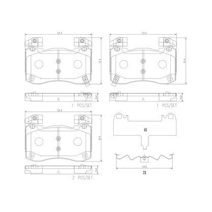 Brembo OE Brembo 18-21 Genesis G70/ Kia Stinger Front NAO Brake Pad P30113N