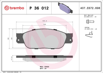 Brembo Disc Brake Pad Set P36012