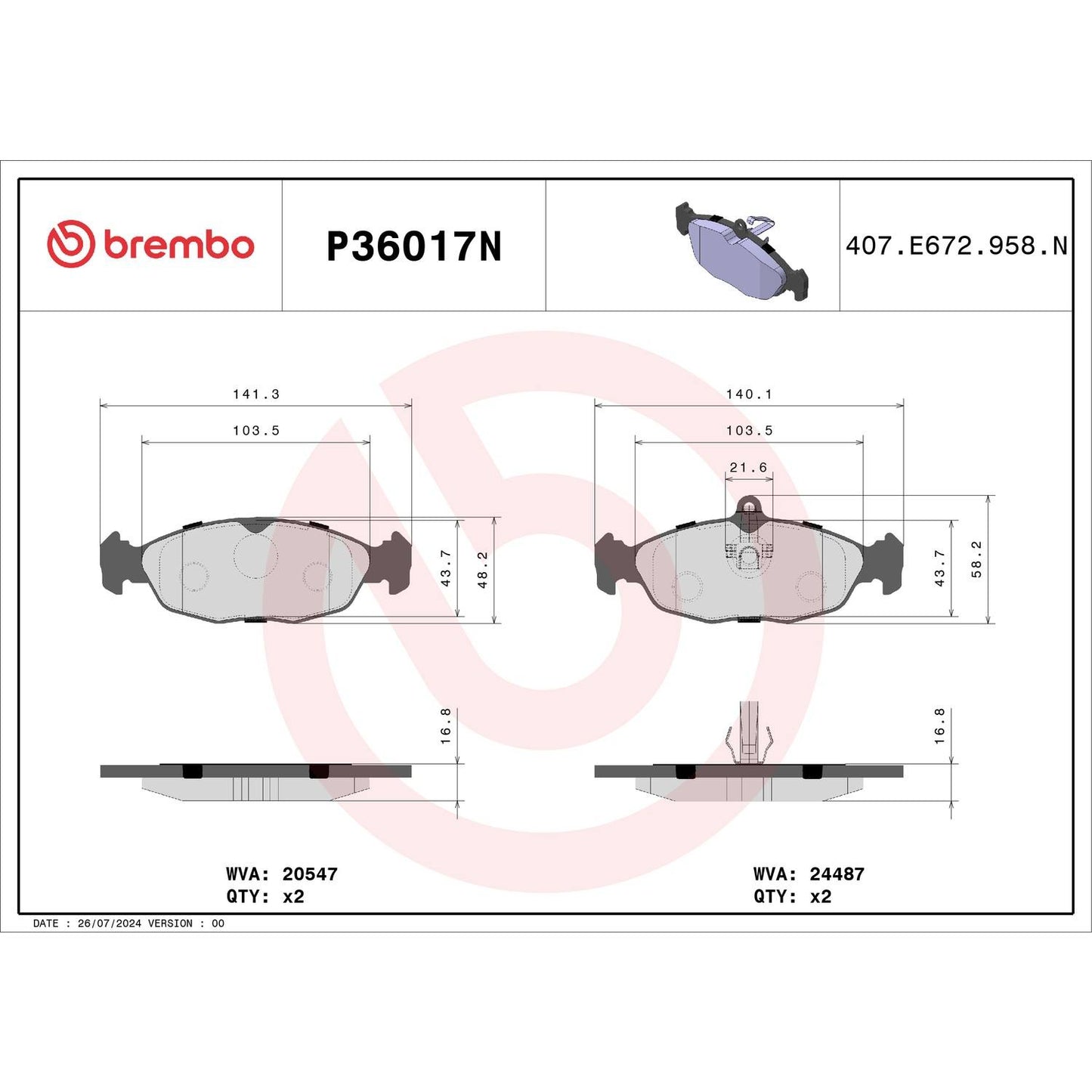 Brembo Disc Brake Pad