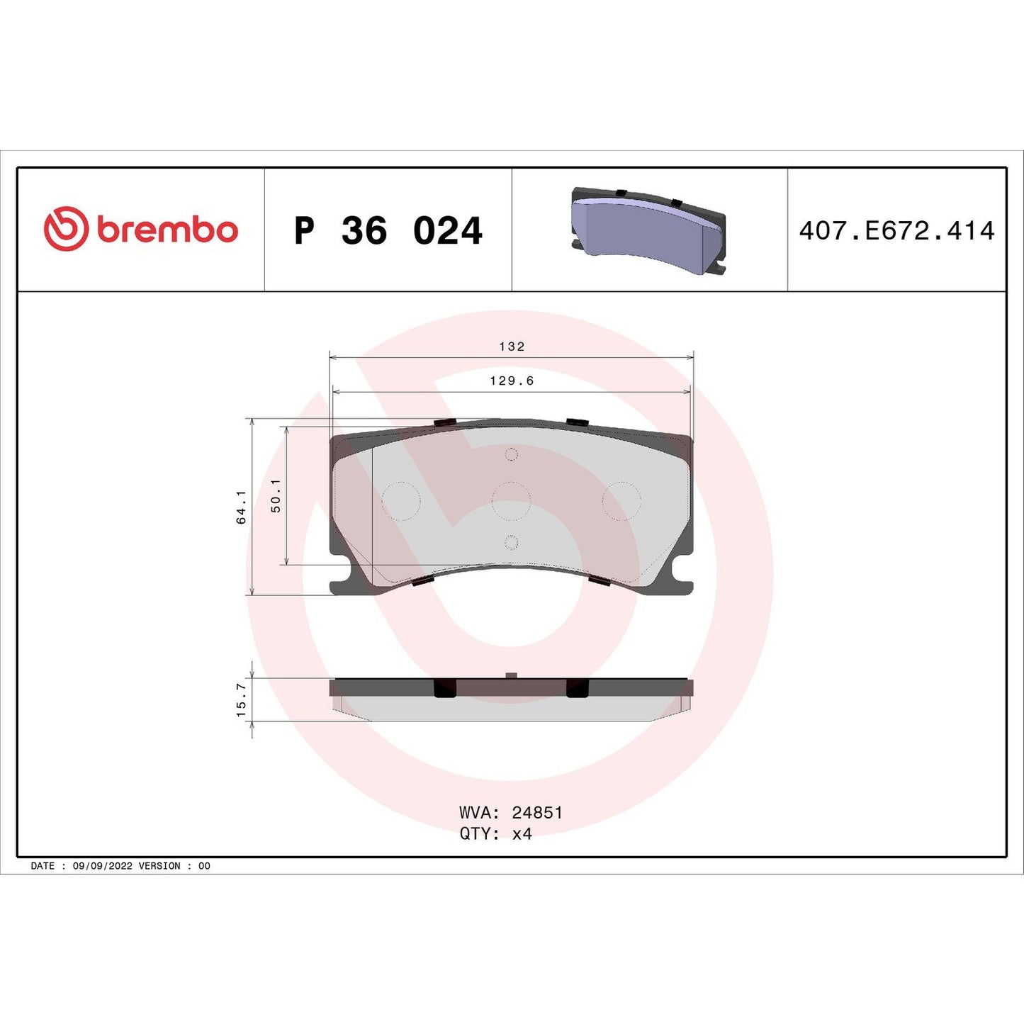 Brembo OE Brembo 08-09 Jaguar XKR Rear Premium Low-Met OE Equivalent Pad P36024