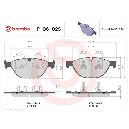 Brembo Disc Brake Pad Set P36025