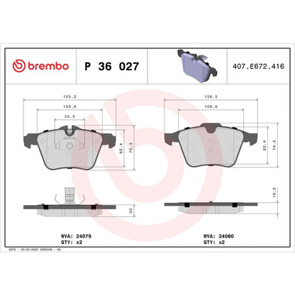 Brembo Disc Brake Pad Set P36027