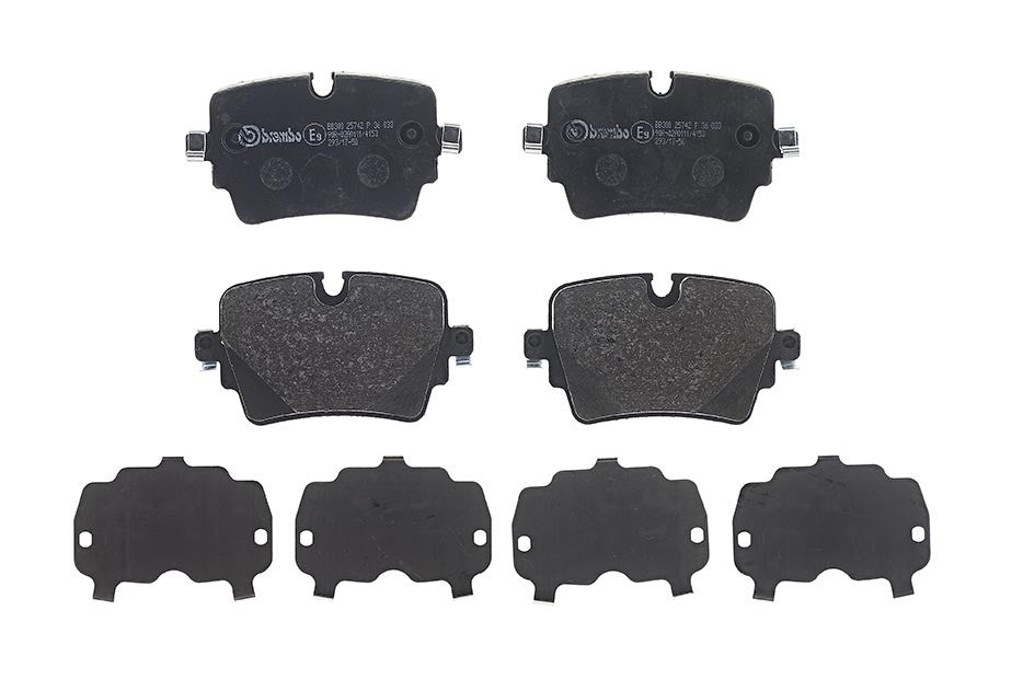 Brembo OE Brembo 14-21 Jaguar F-Type/16-19 XJ/16-17 XJR/2018 XJR575 Rear Premium Low-Met OE Equivalent Pad P36033