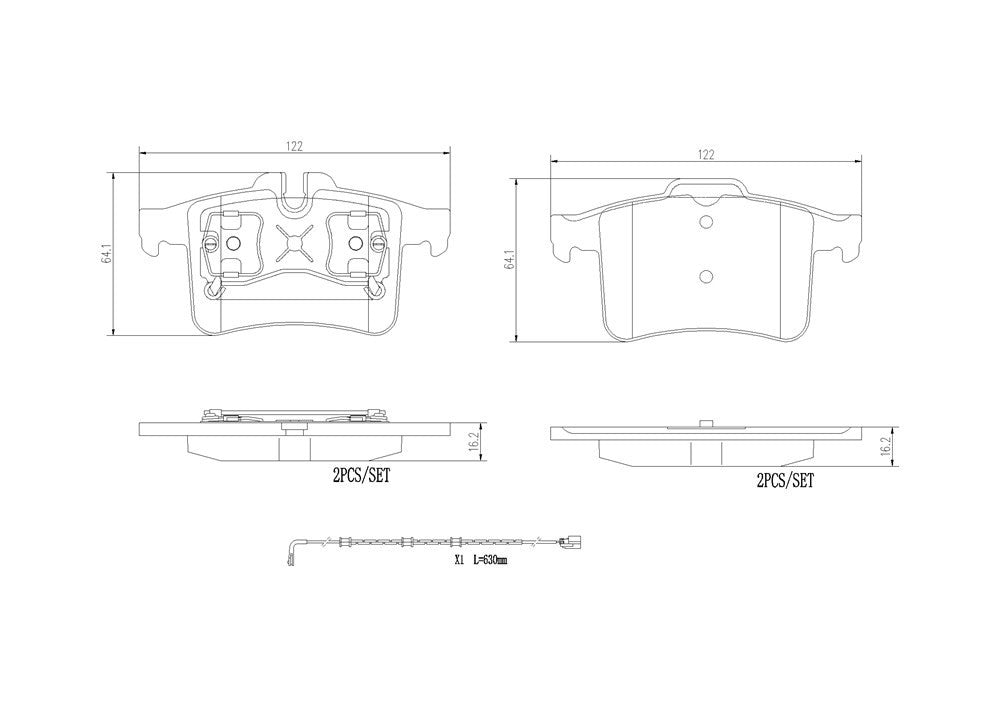 Brembo OE Brembo 13-15 Jaguar XKR/13-15 XKR-S Rear Premium NAO Ceramic OE Equivalent Pad P36034N
