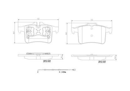 Brembo OE Brembo 13-15 Jaguar XKR/13-15 XKR-S Rear Premium NAO Ceramic OE Equivalent Pad P36034N