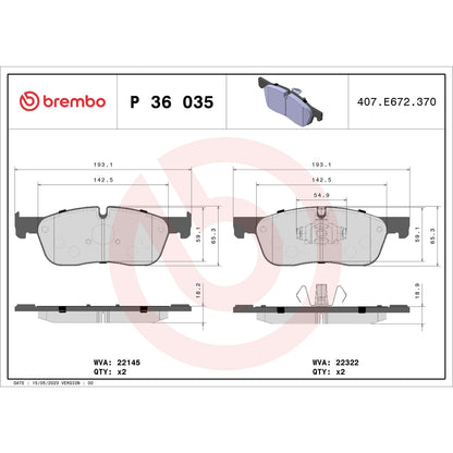 Brembo Disc Brake Pad Set P36035