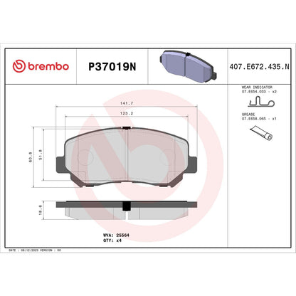 Brembo Disc Brake Pad Set P37019N
