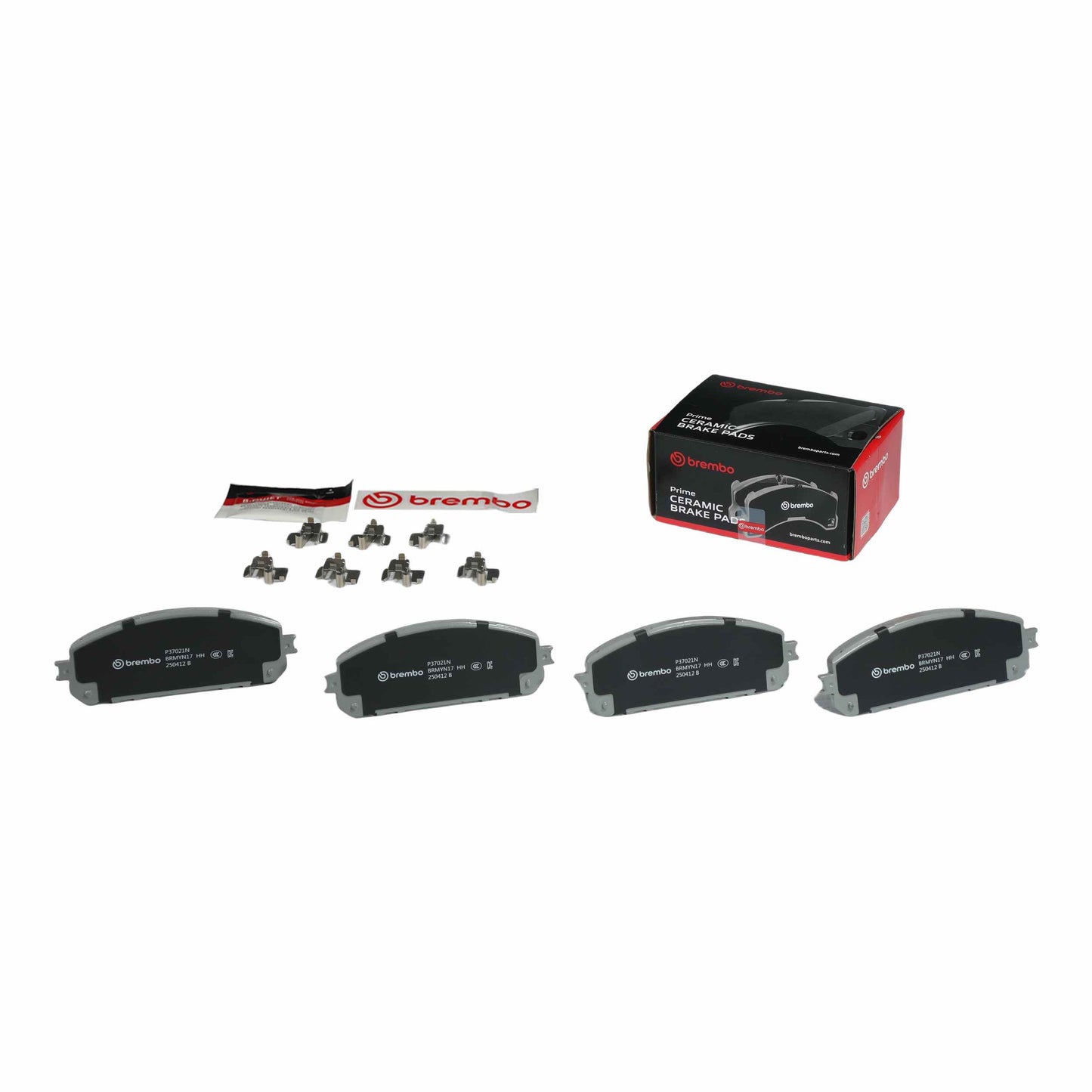 Brembo OE Brembo 14-20 Jeep Cherokee Front Premium NAO Ceramic OE Equivalent Pad P37021N