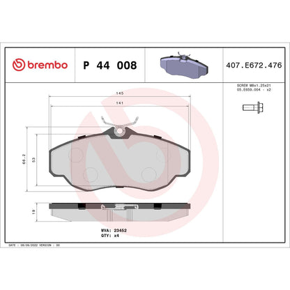 Brembo Disc Brake Pad Set P44008