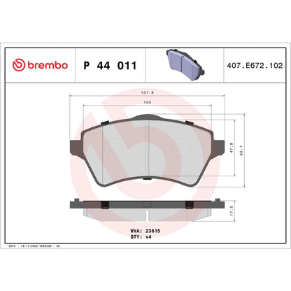 Brembo Disc Brake Pad Set P44011