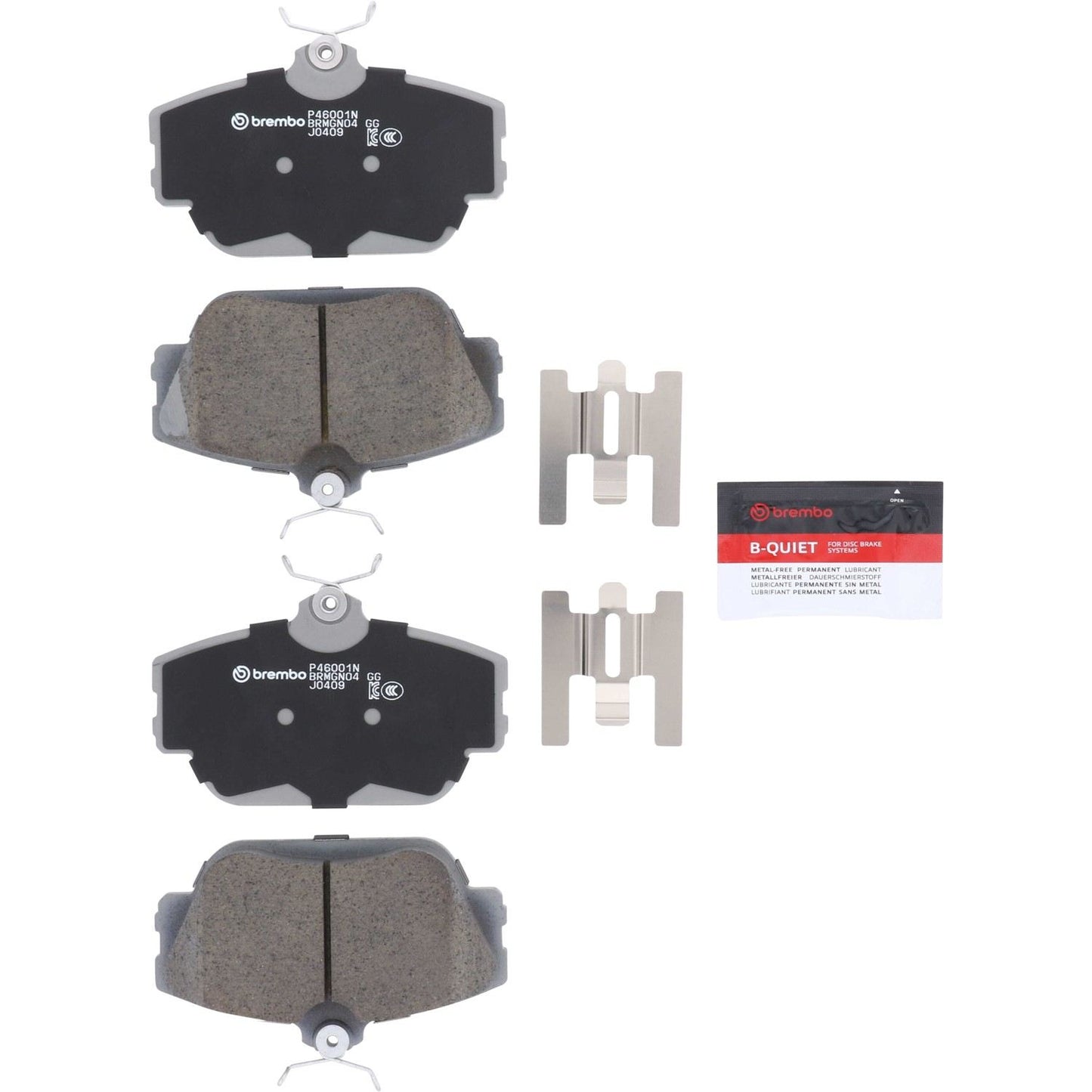 Brembo OE Brembo 95-99 Ford Taurus/91-02 Lincoln Continental Front Premium NAO Ceramic OE Equivalent Pad P46001N