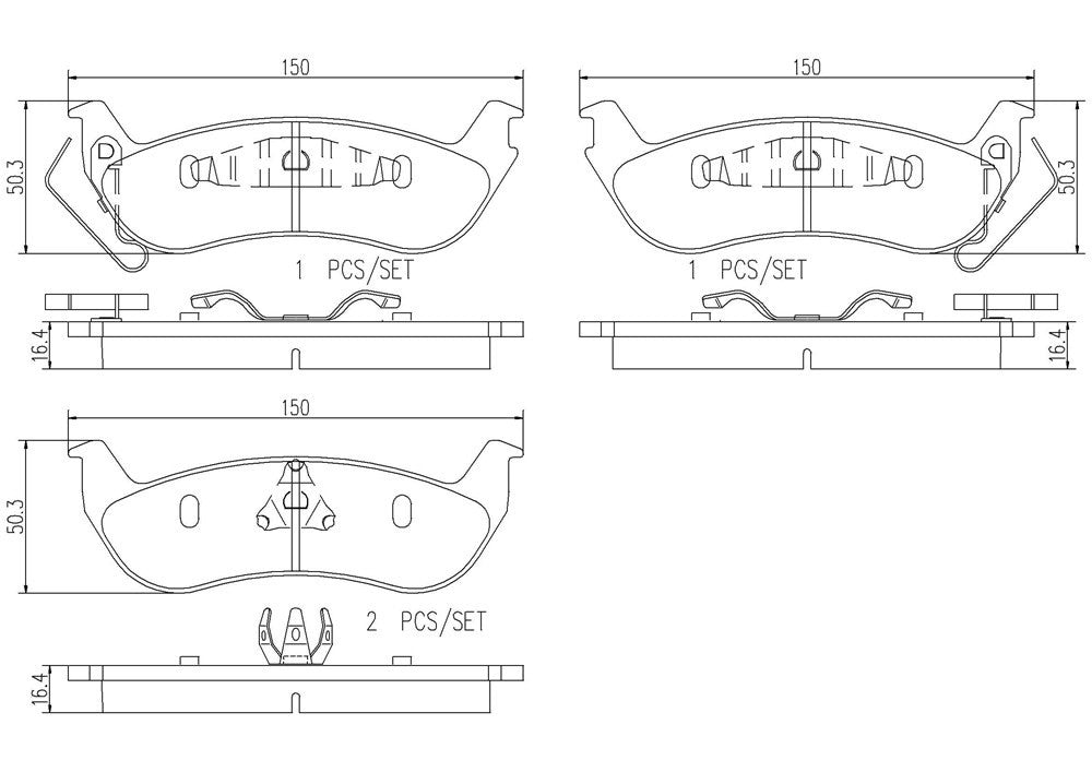 Brembo OE Brembo 03-04 Lincoln Town Car/Mercury Marauder Rear Premium NAO Ceramic OE Equivalent Pad P46002N