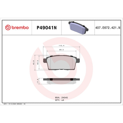 Brembo Disc Brake Pad Set P49041N