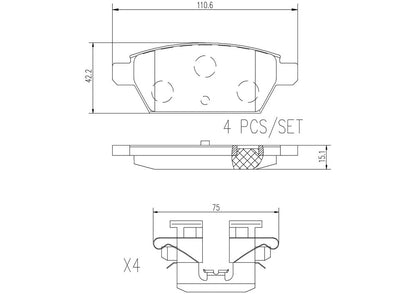 Brembo Disc Brake Pad Set P49051N