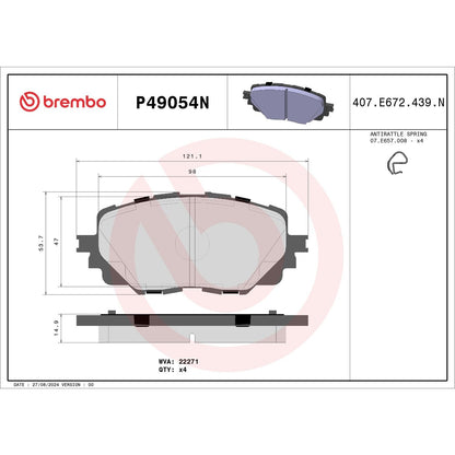 Brembo Disc Brake Pad Set P49054N
