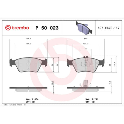Brembo Disc Brake Pad Set P50023