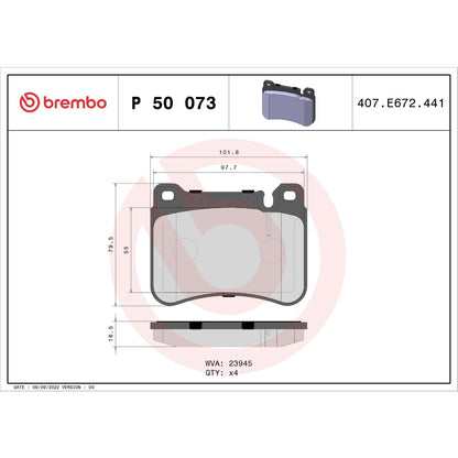 Brembo Disc Brake Pad Set P50073
