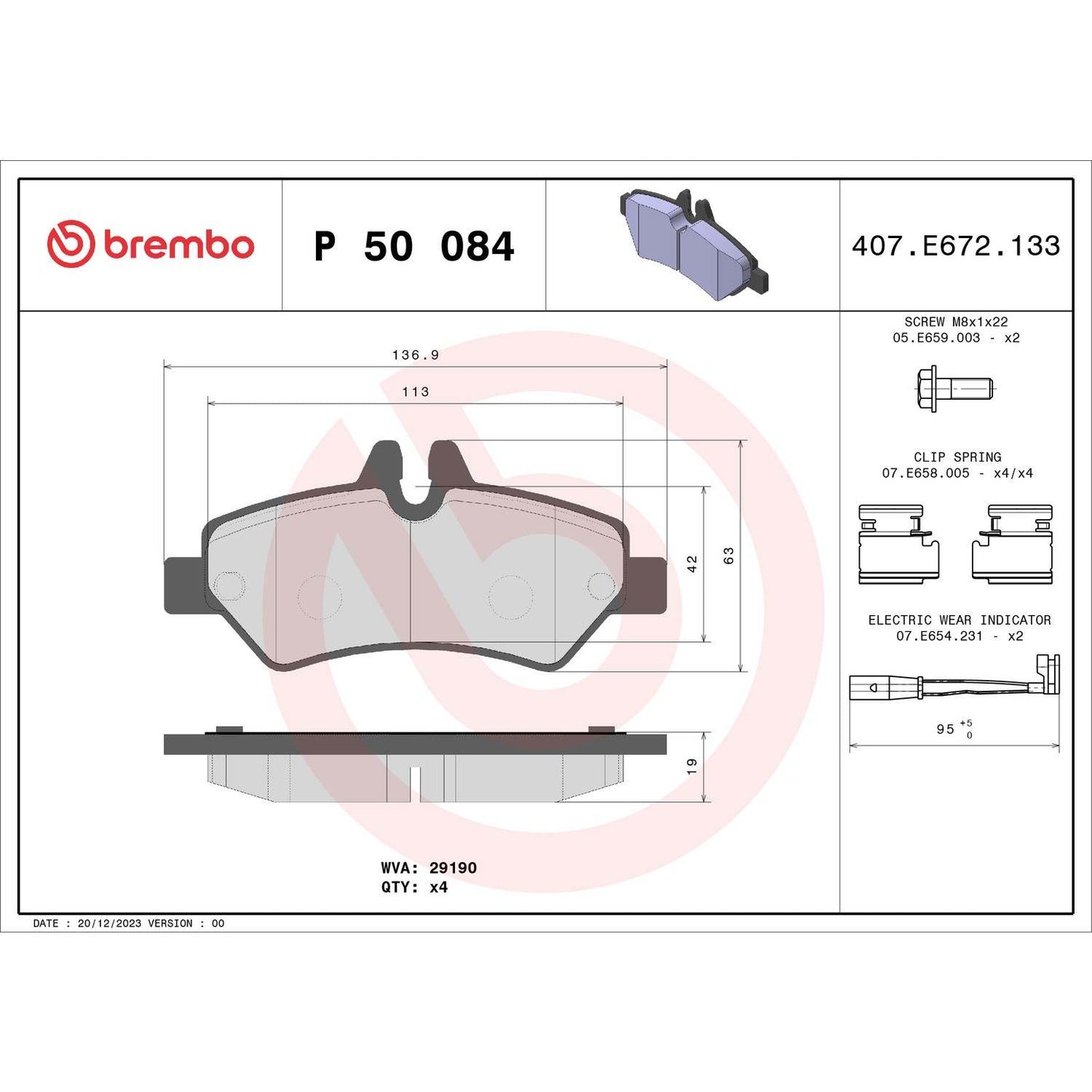 Brembo Disc Brake Pad Set P50084