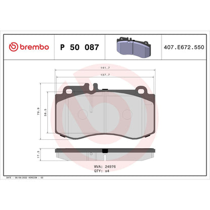Brembo Disc Brake Pad Set P50087