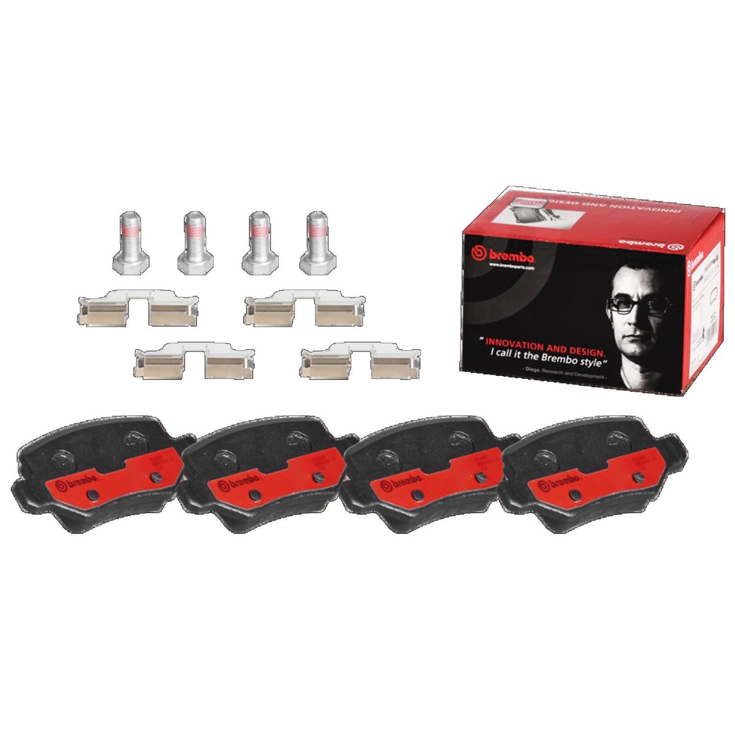 Brembo OE Brembo 2008 Mercedes-Benz B200 Rear Premium NAO Ceramic OE Equivalent Pad P50090N