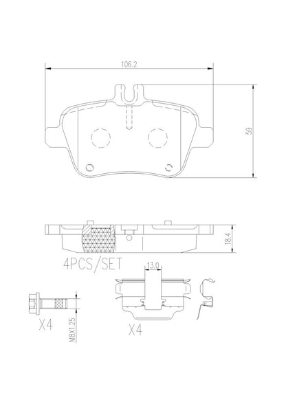 Brembo Disc Brake Pad Set P50091N