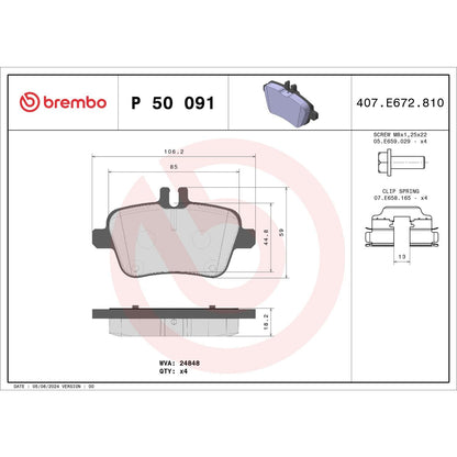 Brembo Disc Brake Pad Set P50091