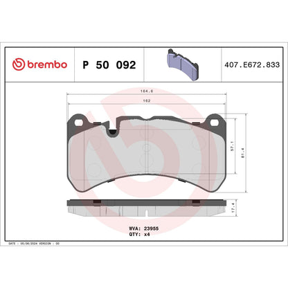 Brembo Disc Brake Pad Set P50092