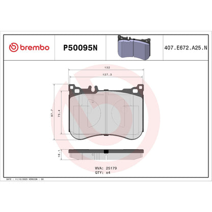 Brembo Disc Brake Pad Set P50095N