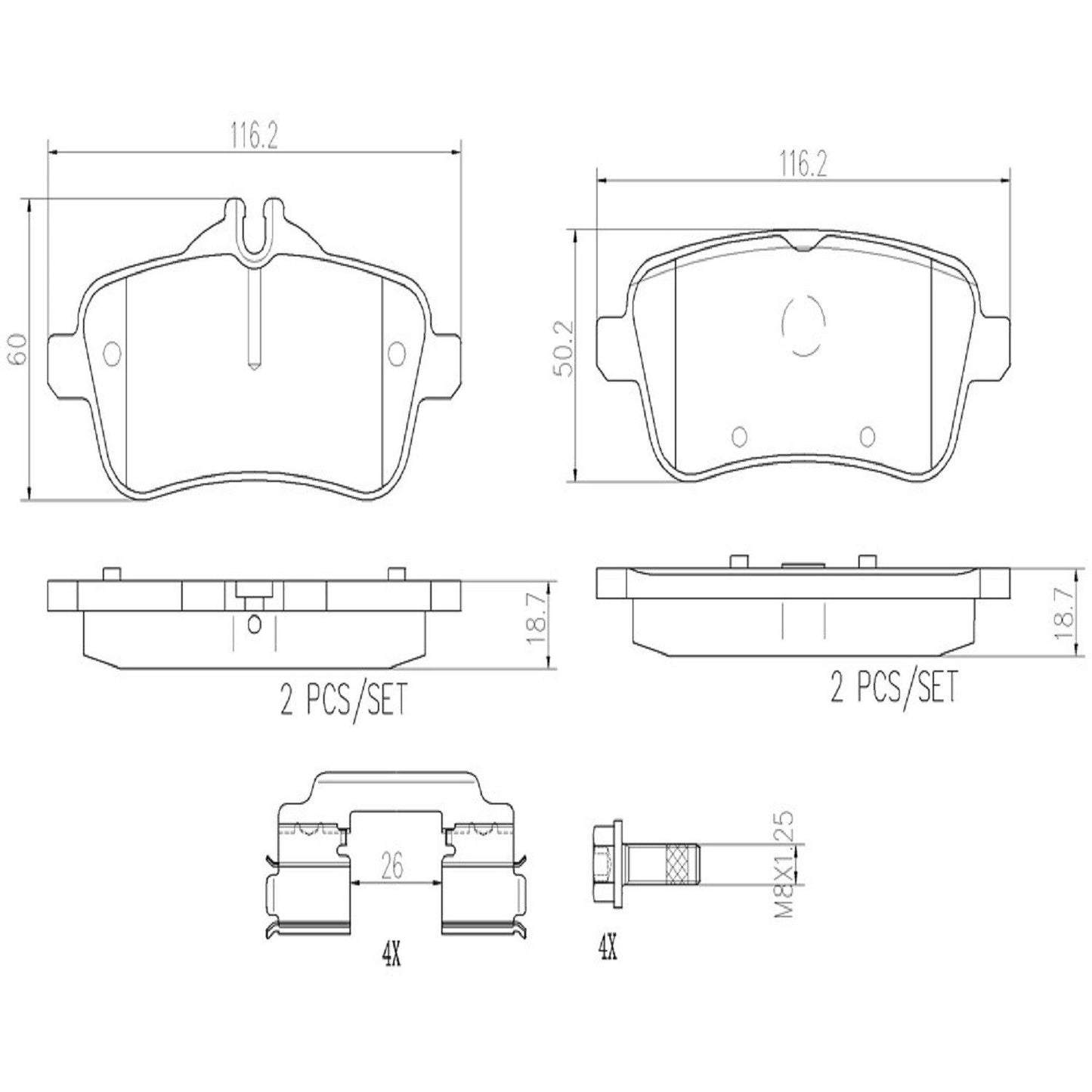 Brembo Disc Brake Pad Set P50099N