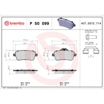 Brembo Disc Brake Pad Set P50099