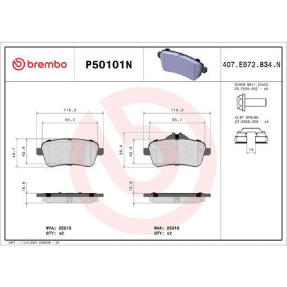 Brembo Disc Brake Pad Set P50101N