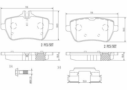 Brembo Disc Brake Pad Set P50103N
