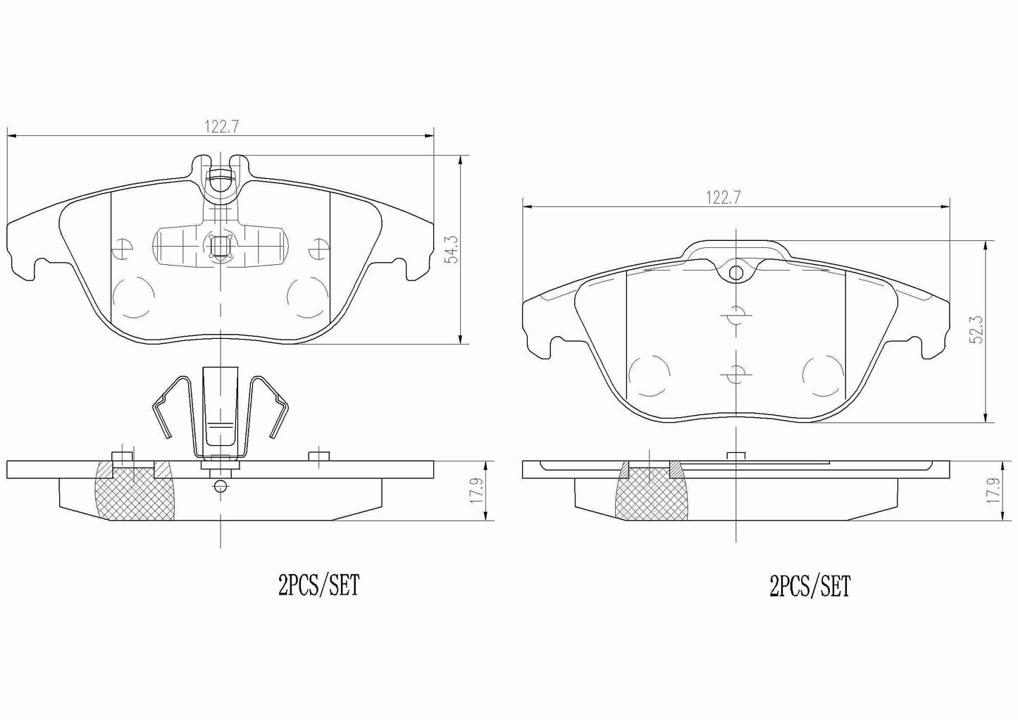 Brembo OE Brembo 13-14 Mercedes-Benz GLK250/10-14 GLK350 Rear Premium NAO Ceramic OE Equivalent Pad P50104N